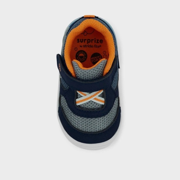 🎲 Stride Rite Shoes Stride Rite Surprise Navy Rush Baby Boys Size 3M Sneaker - Picture 3 of 8